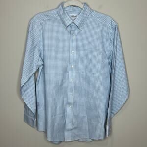 L.L. Bean Wrinkle-Free Pinpoint Oxford Cloth Shirt Traditional Fit 14.5-32